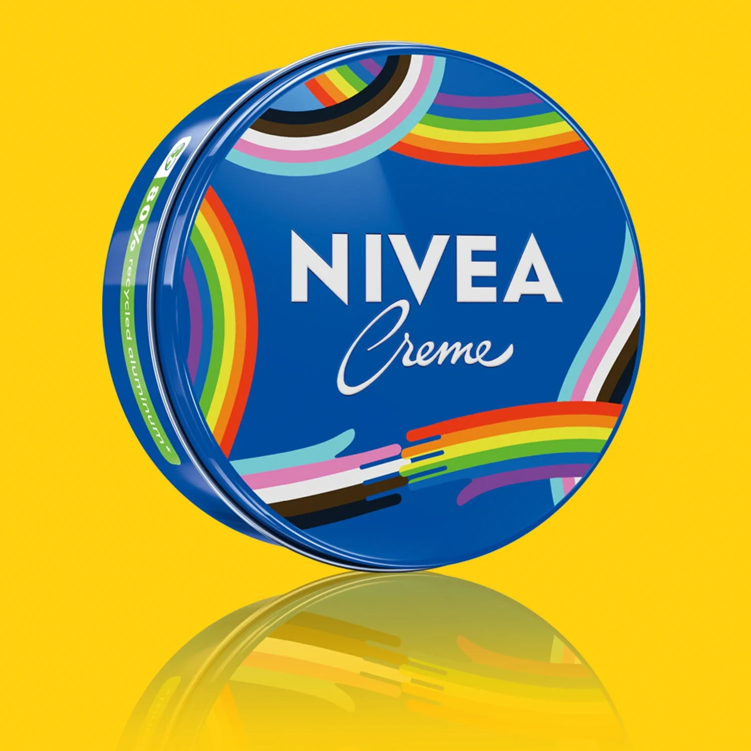 Limited edition NIVEA Pride Creme tin with rainbow design, supporting 2SLGBTQIA+ pride in the “Be Proud in Your Skin” campaign.